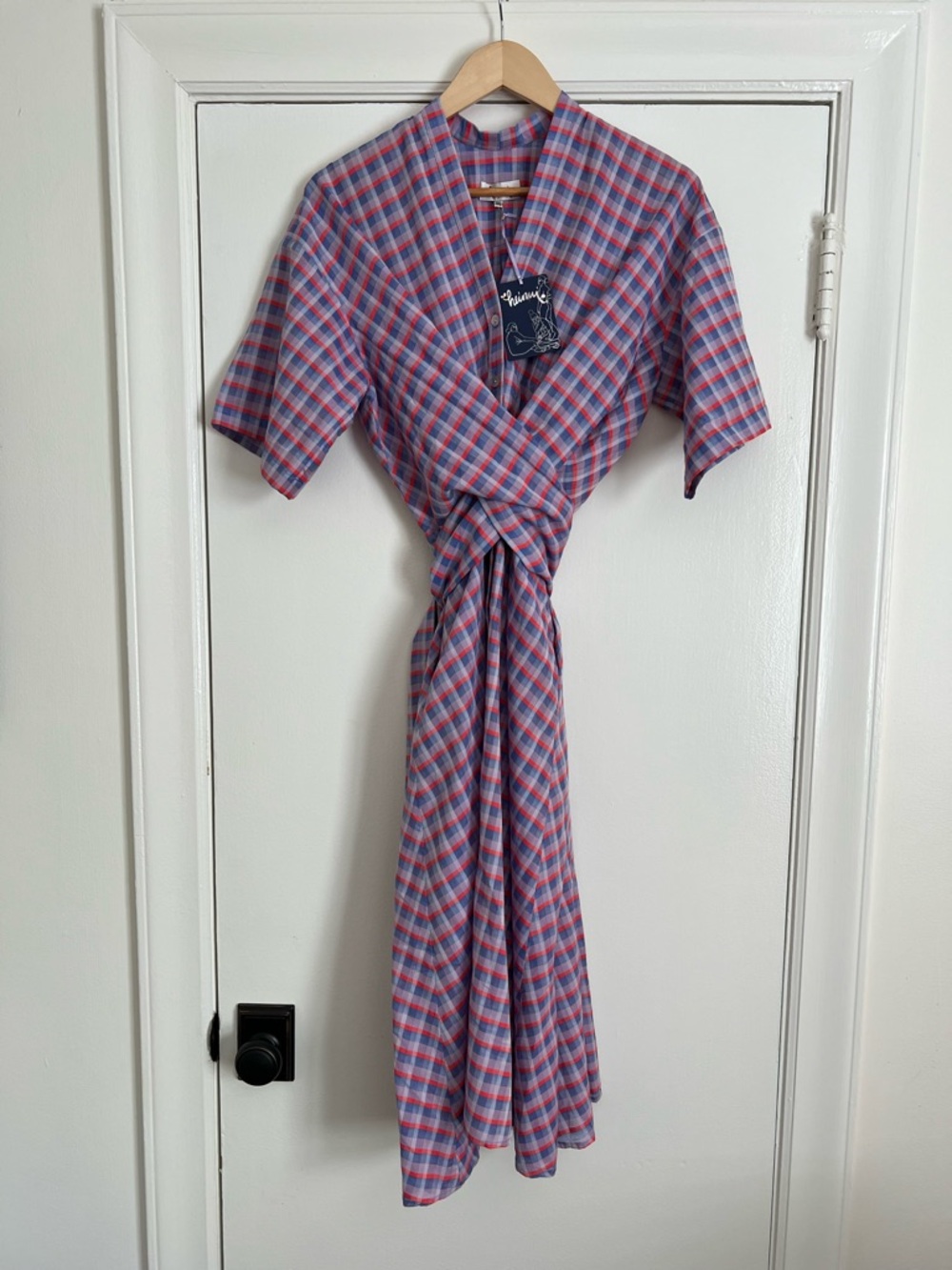 Heinui Miri Dress Midi Wrap Dress Lightweight Cotton Size Medium